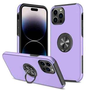 For iPhone 14 Pro Magnetic Ring Kickstand Shockproof Phone Case(Purple)