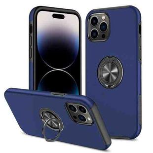 For iPhone 14 Pro Max Magnetic Ring Kickstand Shockproof Phone Case (Blue)