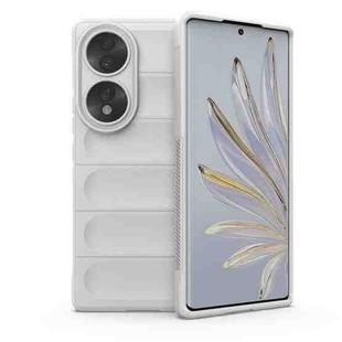 For Honor 70 5G Magic Shield TPU + Flannel Phone Case(White)