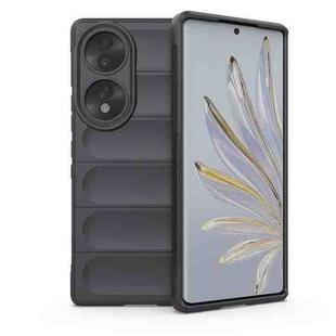 For Honor 70 5G Magic Shield TPU + Flannel Phone Case(Dark Grey)