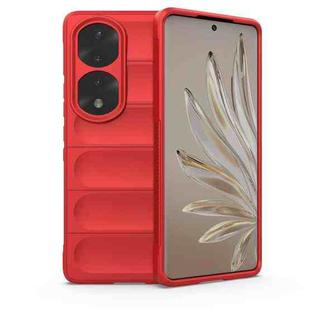For Honor 70 Pro 5G Magic Shield TPU + Flannel Phone Case(Red)
