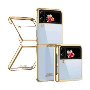 For Samsung Galaxy Z Flip4 Electroplating Transparent Phone Case(Gold)