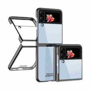For Samsung Galaxy Z Flip4 Electroplating Transparent Phone Case(Black)