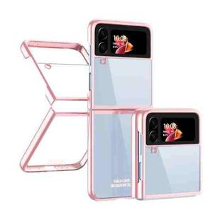 For Samsung Galaxy Z Flip4 Electroplating Transparent Phone Case(Rose Gold)