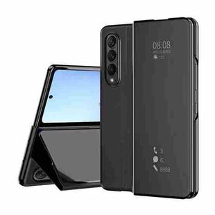 For Samsung Galaxy Z Fold4 Double Electroplating Flip Mirror Shockproof Phone Case(Black)