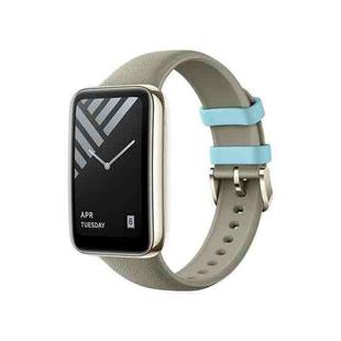 For Xiaomi Mi Band 7 Pro Original Xiaomi Silicone Leather Texture Watch Band(Grey)