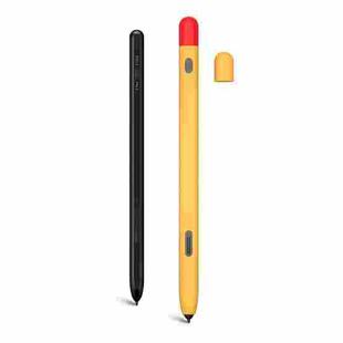Contrasting Color Series Liquid Silicone Protective Case For Samsung Galaxy Tab S Pen Pro(Orange)