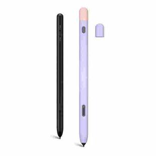 Contrasting Color Series Liquid Silicone Protective Case For Samsung Galaxy Tab S Pen Pro(Lavender Purple)