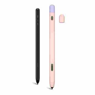Contrasting Color Series Liquid Silicone Protective Case For Samsung Galaxy Tab S Pen Pro(Pink)