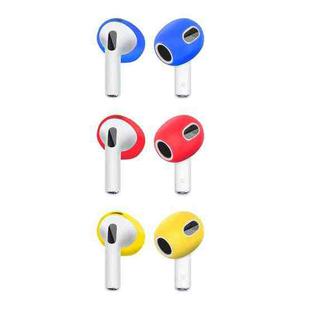 3 Pairs Earphone Silicone Earmuffs For AirPods 3(Blue+Red+Yellow)