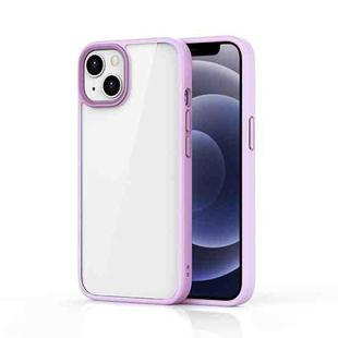 For iPhone 14 Plus Ming Shield Hybrid Frosted Transparent Phone Case (Purple)