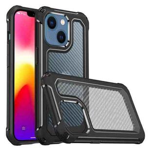 Shockproof PC + Carbon Fiber Texture TPU Armor Phone Case For iPhone 14(Black)