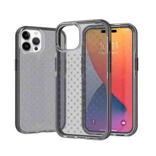 Grid Pattern Two-color TPU Phone Case For iPhone 14 Pro Max(Black)