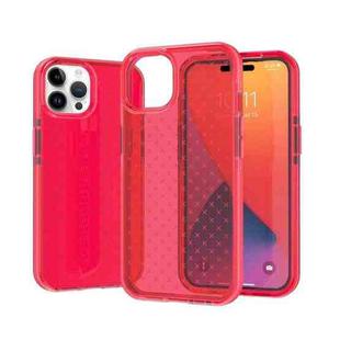 Grid Pattern Two-color TPU Phone Case For iPhone 14 Pro(Red)