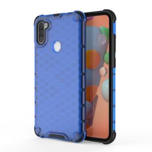 For Galaxy A11 (European Version) Shockproof Honeycomb PC + TPU Protective Case(Blue)