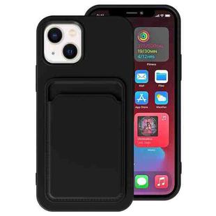 For iPhone 14 TPU + Flannel Lining Card Slots Phone Case (Black)