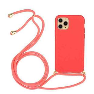 Wheat Straw Material + TPU Protective Case with Lanyard For iPhone 14 Pro Max(Red)