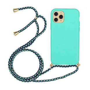 Wheat Straw Material + TPU Protective Case with Lanyard For iPhone 14 Pro(Green)