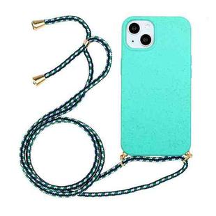 Wheat Straw Material + TPU Protective Case with Lanyard For iPhone 14 Max(Green)