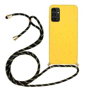 For Samsung Galaxy A13 Wheat Straw Material + TPU Protective Case with Lanyard(Yellow)