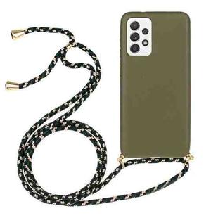 For Samsung Galaxy A33 5G Wheat Straw Material + TPU Protective Case with Lanyard(Army Green)