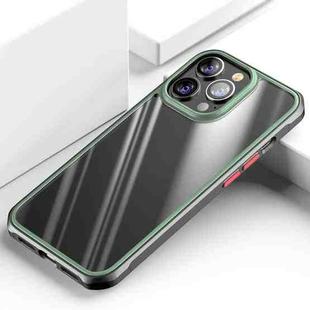 For iPhone 14 Pro Max TPU + Clear PC Four-corner All-inclusive Phone Case (Green)