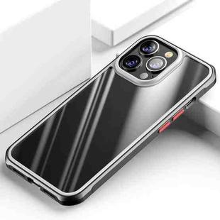 For iPhone 14 Pro Max TPU + Clear PC Four-corner All-inclusive Phone Case (Black)