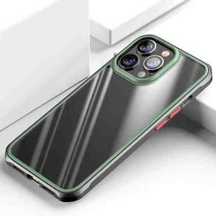 For iPhone 14 Pro TPU + Clear PC Four-corner All-inclusive Phone Case(Green)