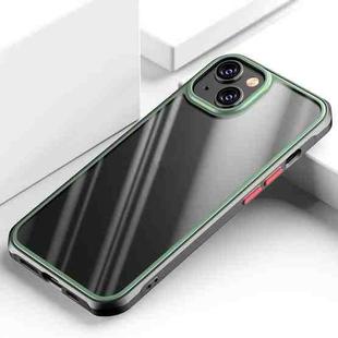 For iPhone 14 TPU + Clear PC Four-corner All-inclusive Phone Case (Green)