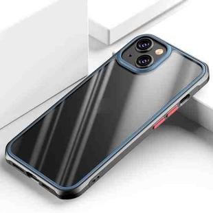 For iPhone 14 TPU + Clear PC Four-corner All-inclusive Phone Case (Blue)