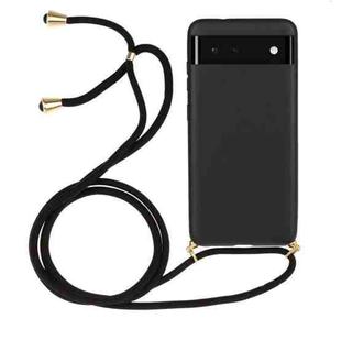 For Google Pixel 6 Wheat Straw Material + TPU Protective Case with Lanyard(Black)