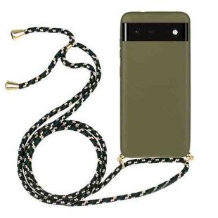 For Google Pixel 6 Pro Wheat Straw Material + TPU Protective Case with Lanyard(Army Green)