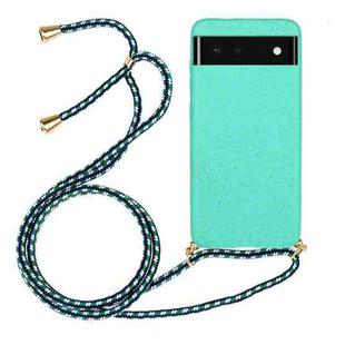 For Google Pixel 6 Pro Wheat Straw Material + TPU Protective Case with Lanyard(Green)