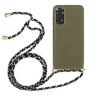 For Xiaomi Redmi Note 11 International Edition Wheat Straw Material + TPU Protective Case with Lanyard(Army Green)