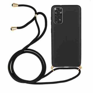 For Xiaomi Redmi Note 11 International Edition Wheat Straw Material + TPU Protective Case with Lanyard(Black)