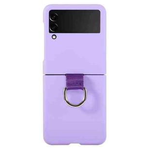 For Samsung Galaxy Z Flip3 5G Macaron Color Silicone Soft Phone Case(Purple)