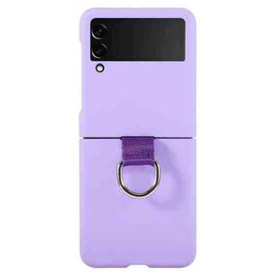 For Samsung Galaxy Z Flip4 Macaron Color Silicone Soft Phone Case(Purple)