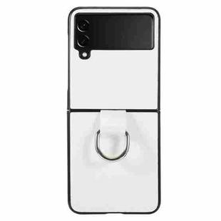 For Samsung Galaxy Z Flip4 Leather Shockproof Phone Case(White)