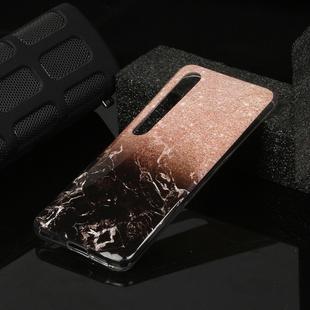 For Xiaomi Mi 10 Marble Pattern Soft TPU Protective Case(Rose Gold Black)