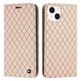 For iPhone 14 S11 RFID Diamond Lattice Flip Leather Phone Case (Light Pink)