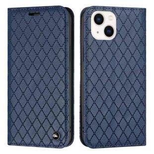 For iPhone 13 S11 RFID Diamond Lattice Flip Leather Phone Case(Blue)