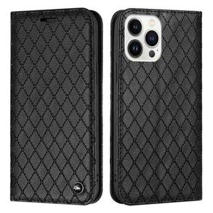 For iPhone 13 Pro Max S11 RFID Diamond Lattice Flip Leather Phone Case For iPhone 13 Pro(Black)