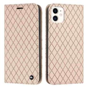 For iPhone 11 S11 RFID Diamond Lattice Flip Leather Phone Case (Light Pink)
