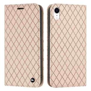 For iPhone XR S11 RFID Diamond Lattice Flip Leather Phone Case(Light Pink)