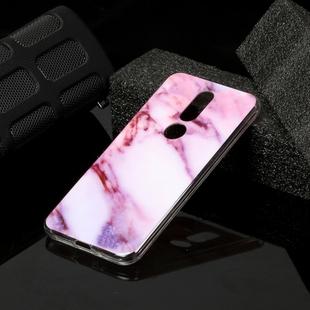For Nokia 7.1 Marble Pattern Soft TPU Protective Case(Purple)