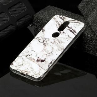 For Nokia 7.1 Marble Pattern Soft TPU Protective Case(White)