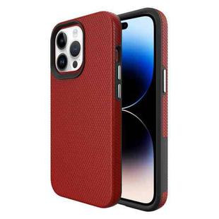 For iPhone 14 Pro Max Triangle Armor Texture Phone Case (Red)