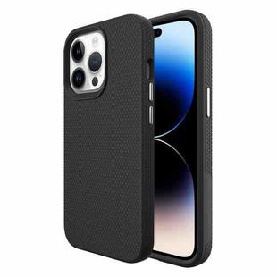 For iPhone 14 Pro Triangle Armor Texture Phone Case(Black)