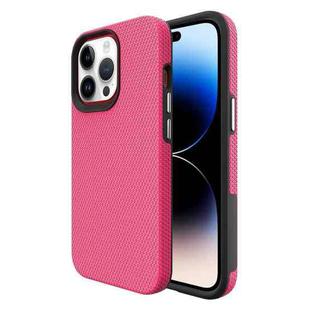 For iPhone 14 Pro Triangle Armor Texture Phone Case(Pink)