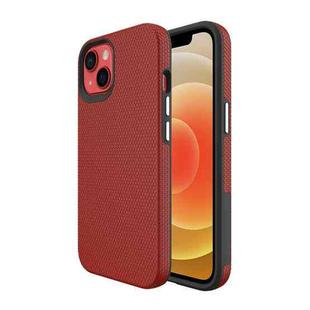 For iPhone 14 Plus Triangle Armor Texture Phone Case (Red)